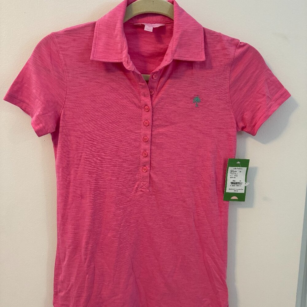 Lilly Pulitzer Trophy Polo in Hotty Pink sz XS
